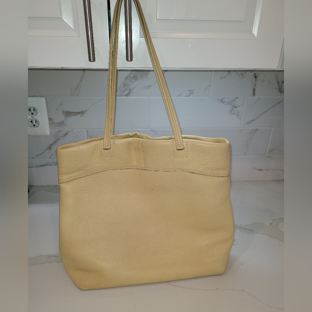 Coach Laura Light Yellow Leather Tote Bag GUC - Picture 2 of 16